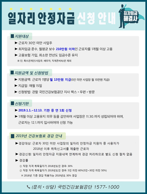 일자리 안정자금 건강보험 웹EDI 신고 안내
