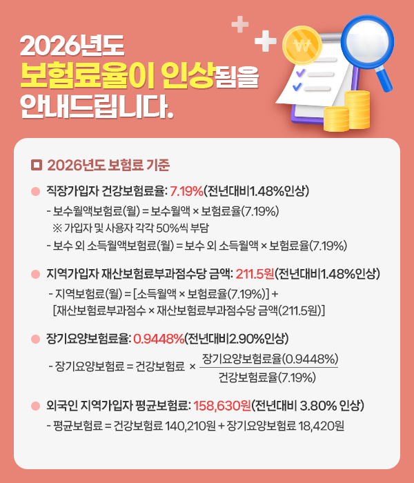 2026년도 보험료율 인상 안내